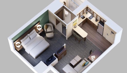 Suite, 1 Queen Bed, Kitchen