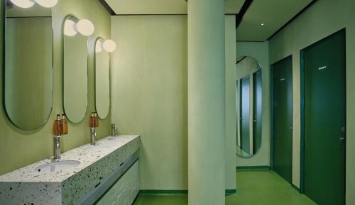 Hub with shared bathroom