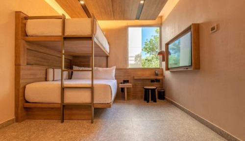 Room with Bunk Beds-One Twin Bed over One Queen Bed