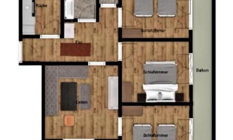 Three-Bedroom Apartment with Balcony