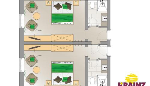 2 Double Rooms with Interconnecting Door