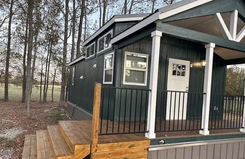 Athens Cottage | Tiny home in the woods w/ fire pit 10 min from Canton Trade days.