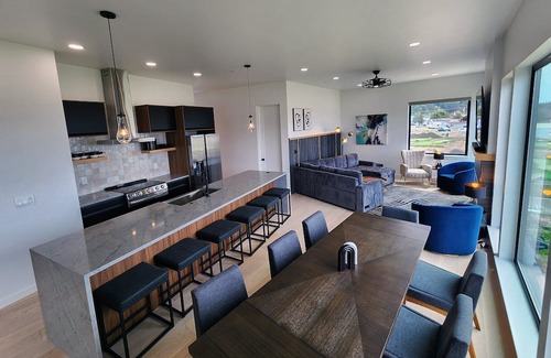 Waldport House | Spectacular Bridge and Bay Views! Bayfront, Hot Tub, Dog Friendly, Fireplace!
