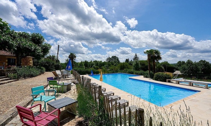 Douville Ski Chalet | Luxe Sanitary XL 6 pers, Villatent at Family campsite Lestaubière Dordogne