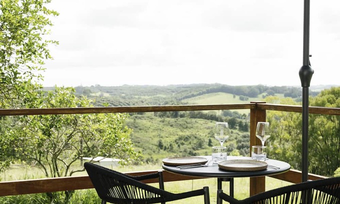 Clunes Cottage | The Honey Barn. Wabi-Sabi Cottage with Byron Hinterland view.