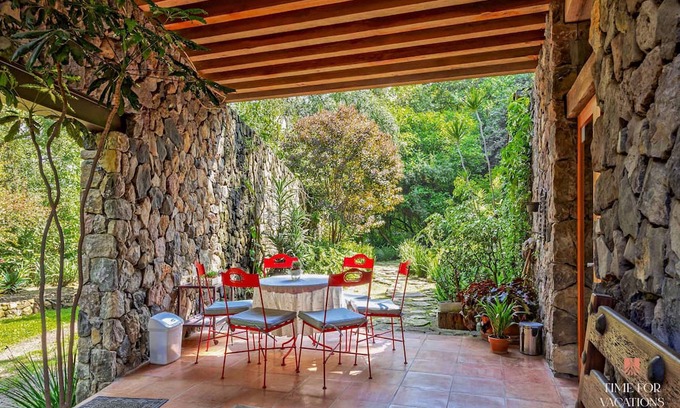 Valle de Bravo House | Magical Stone Home on 20-acre Ranch, Amazing Views, Patio w/BBQ & Dining Table