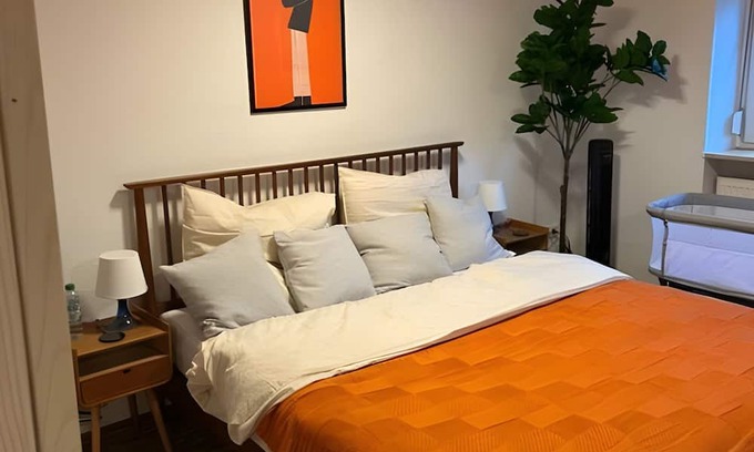 Burbach Apartment | Mid-Century | 75 inch 4K TV Airfryer Kingsize